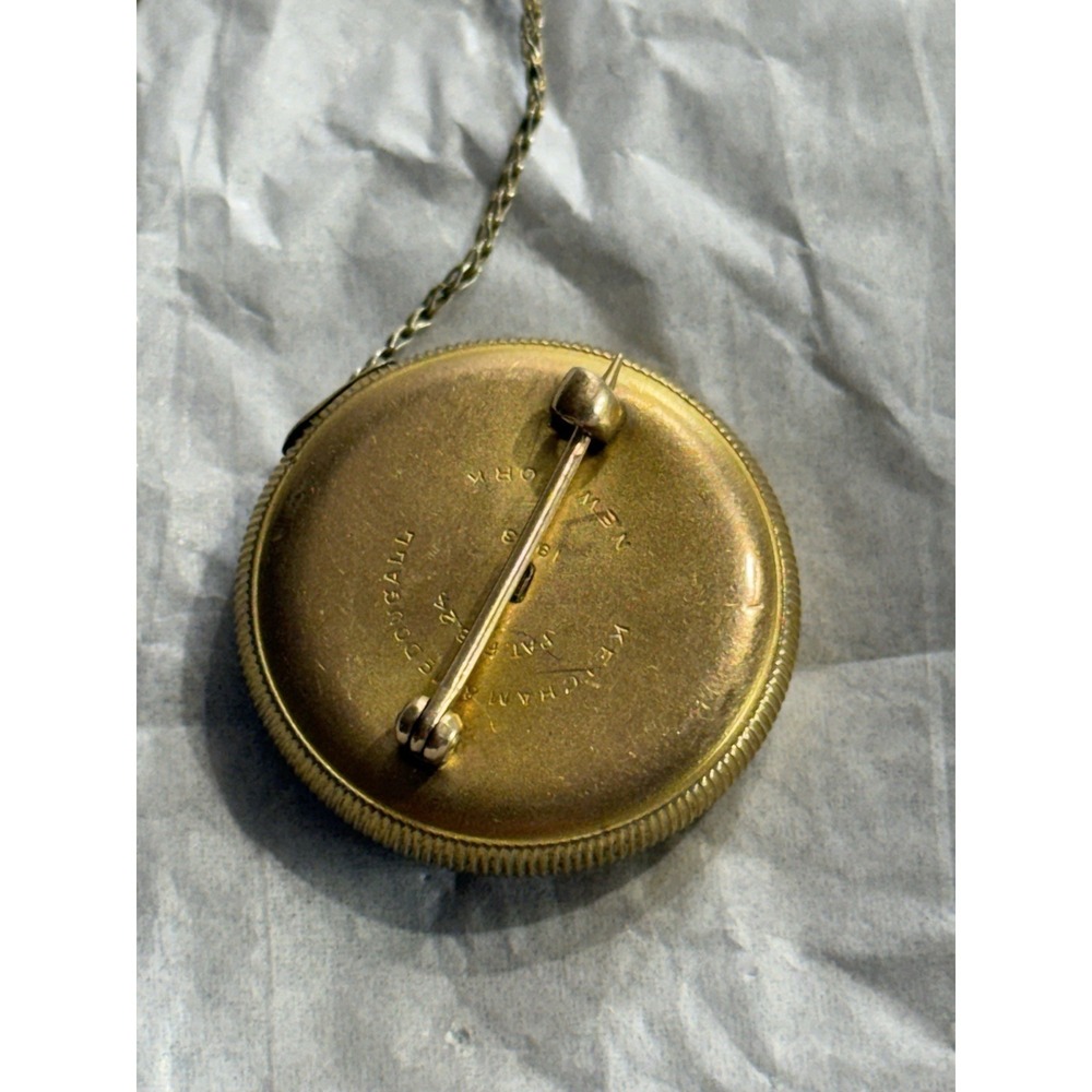 Antique 1903 Ketcham & McDougall Retractable Eyeglass Holder Pin Brooch "U"/"V" - Picture 2 of 9